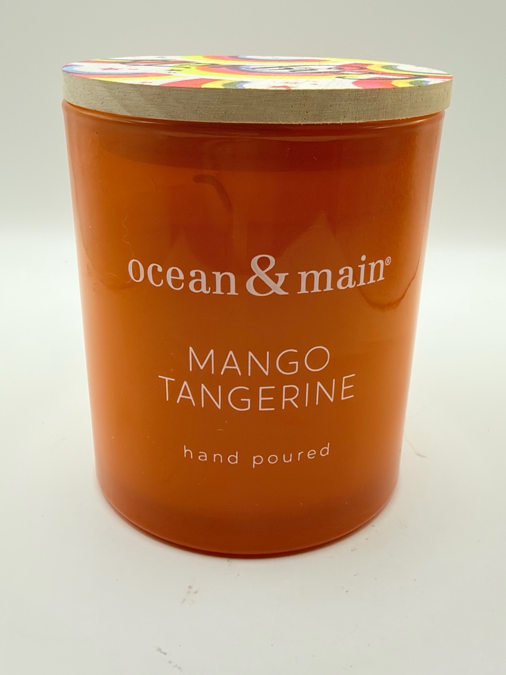 Ocean & Main Mango Tangerine Scented Candle - Bright Orange Jar